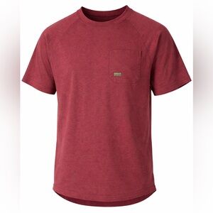 ARIAT Rebar Strong Cotton TShirt Men Medium Burgundy Heather Short Sleeve Pocket